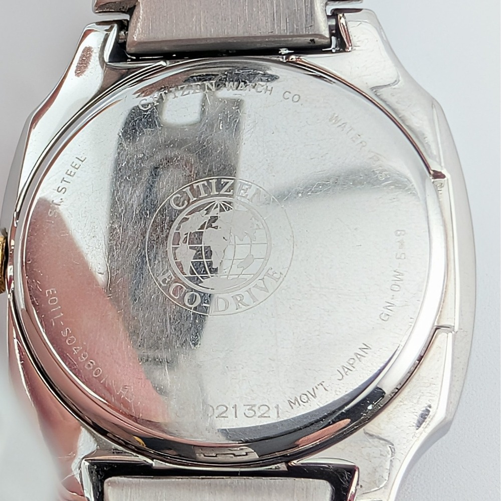Citizen Eco-Drive Two Tone White Dial Ladies Watch Date E011-S049601 - Picture 4 of 10